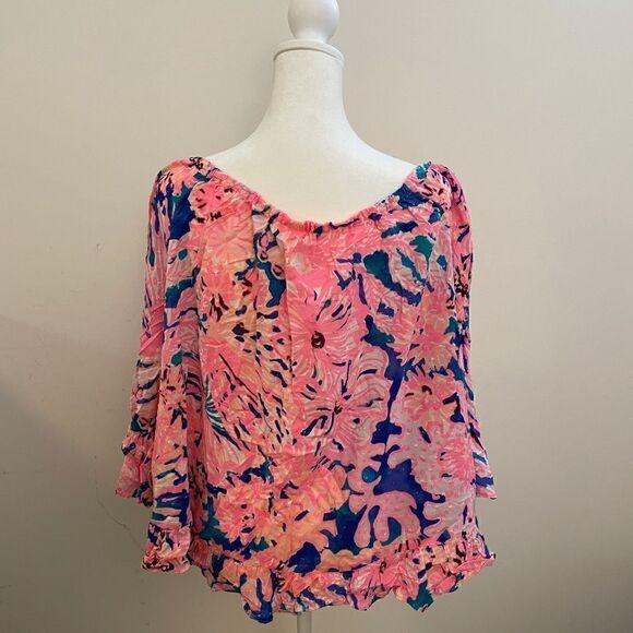 NWT Lily Pulitzer Corie Top Swirling Seadream Women Size S(MSRP$98) - Picture 4 of 9